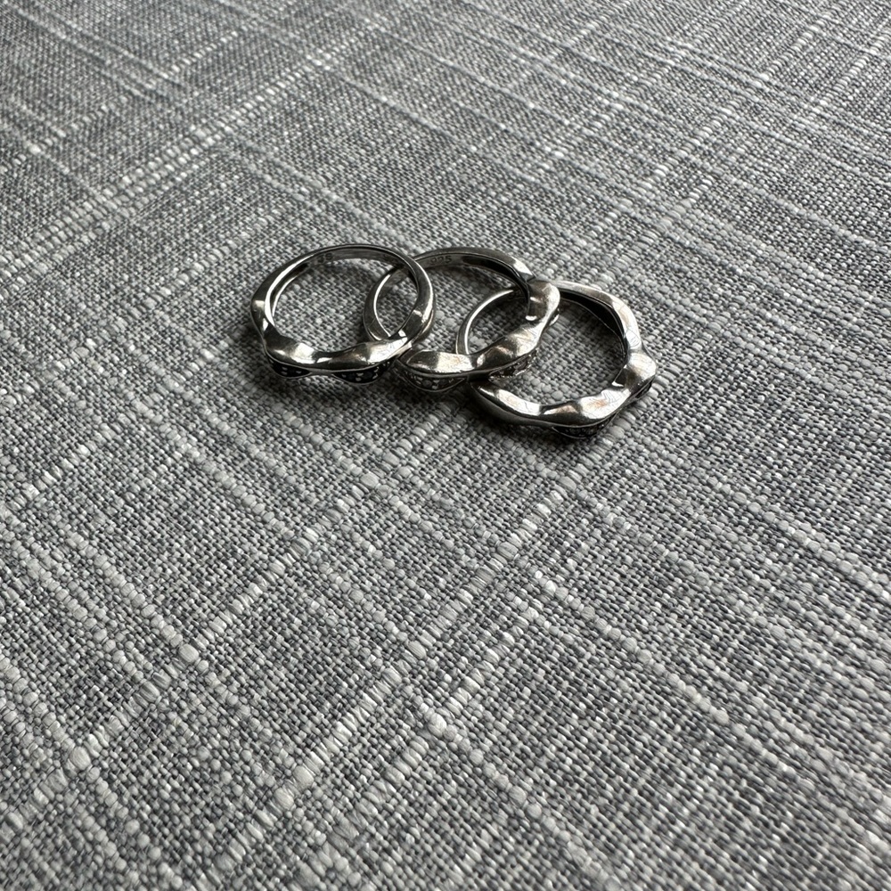 Sterling silver and multi diamond rings 🖤🤍🤎 - Picture 5 of 5